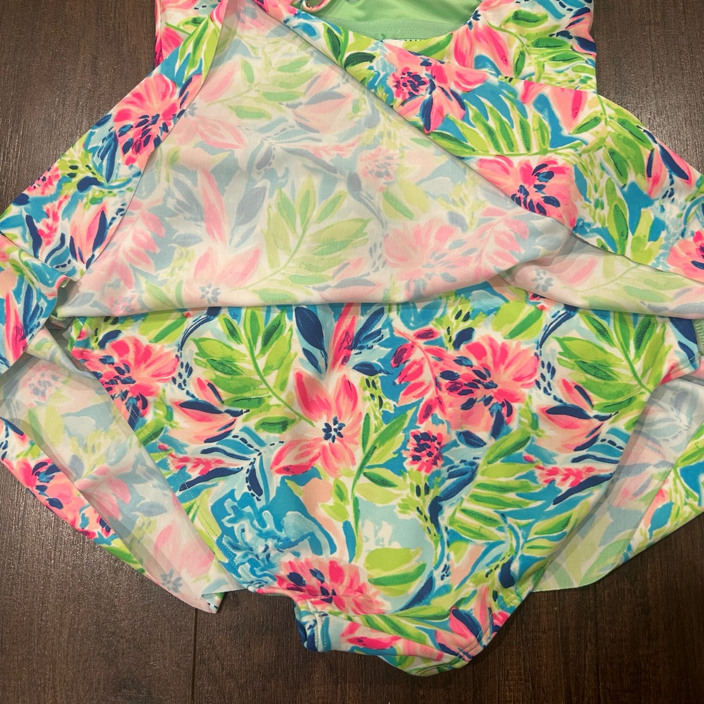NWT Stella Parker Size Small Wrap Swim Dress Multicolor Water Lily Pattern - Picture 7 of 11